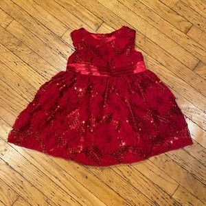 Beautiful red sequin dress with sash and bow❤️